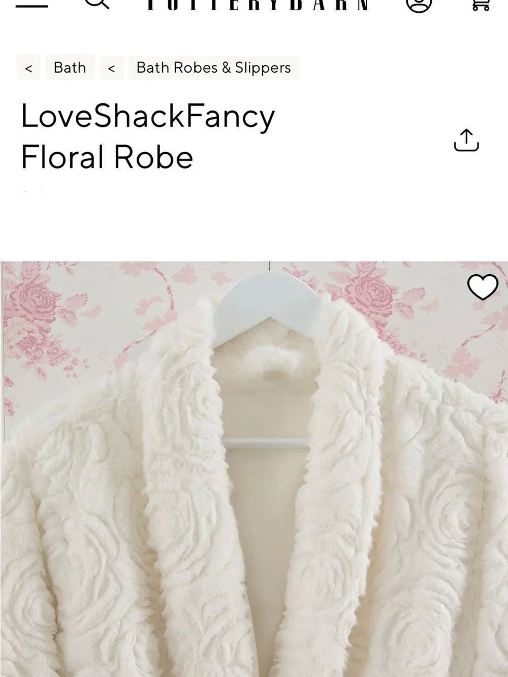 LoveShackFancy Cream Floral Textured Robe